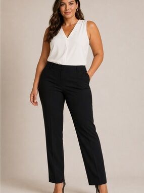 NWT Calvin Klein Slim Fit Black Dress Pants Women’s Size 12 Stretch Career